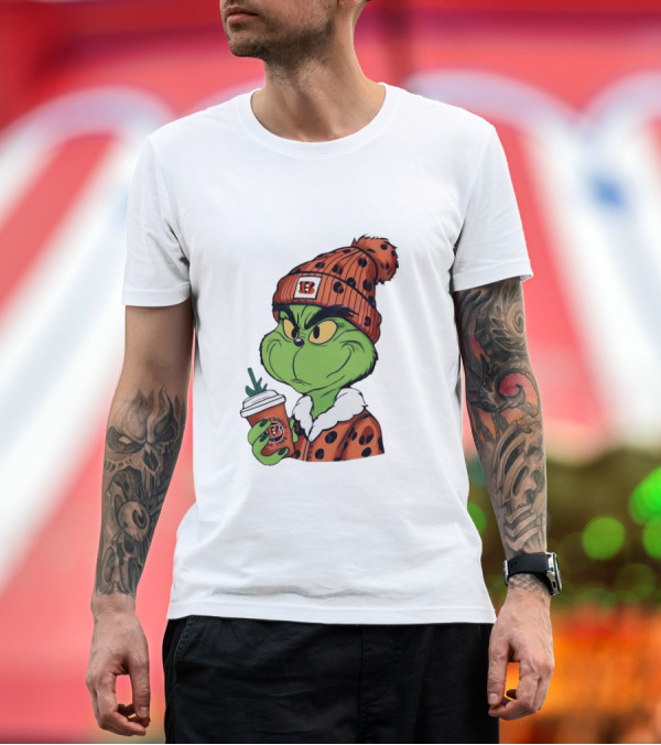 Premium T-Shirt: Grinch Boujee Cincinnati Bengals Football Fan Holiday T-Shirt Grinch Boujee Cincinnati Bengals Football Fan Holiday T-Shirt