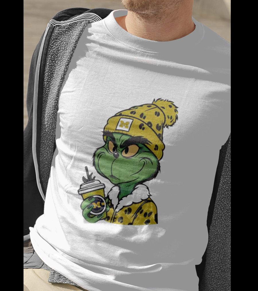 Grinch Boujee Michigan Wolverines M Logo Winter Outfit Coffee Cup T-Shirt