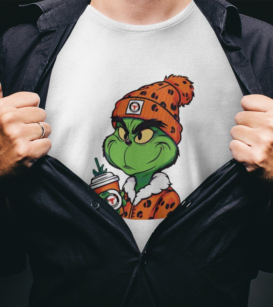 Grinch Boujee Texas Longhorns Cozy Coffee Lover T-Shirt