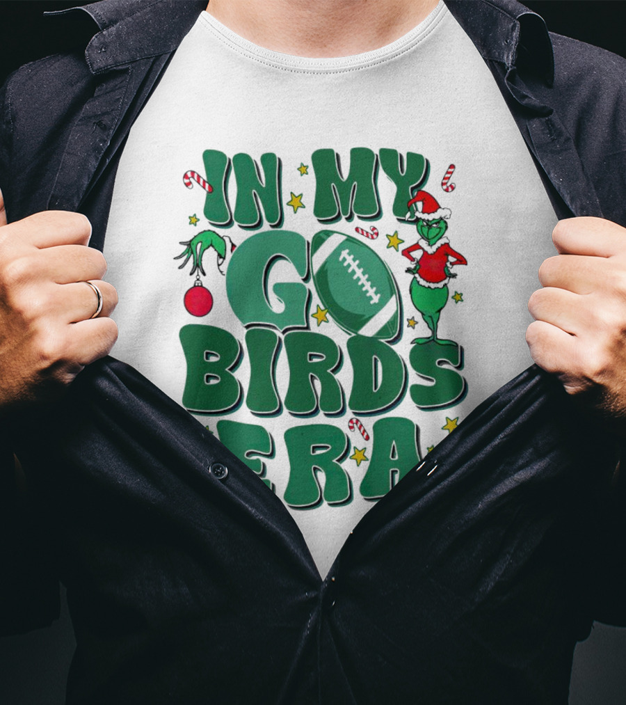 Grinch Go Birds Era Philadelphia Eagles Christmas T-Shirt