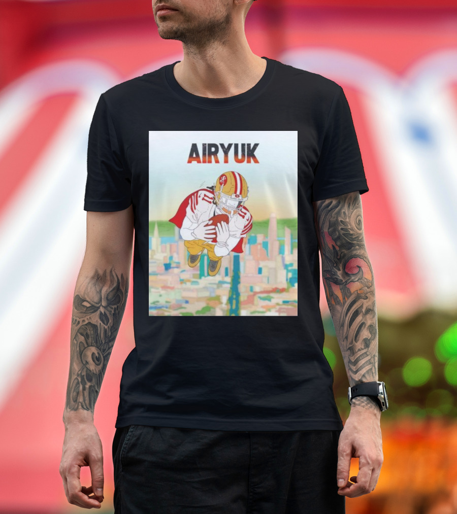 Rita Oak Airyuk San Francisco Football Player Skyline Catching Ball T-Shirt