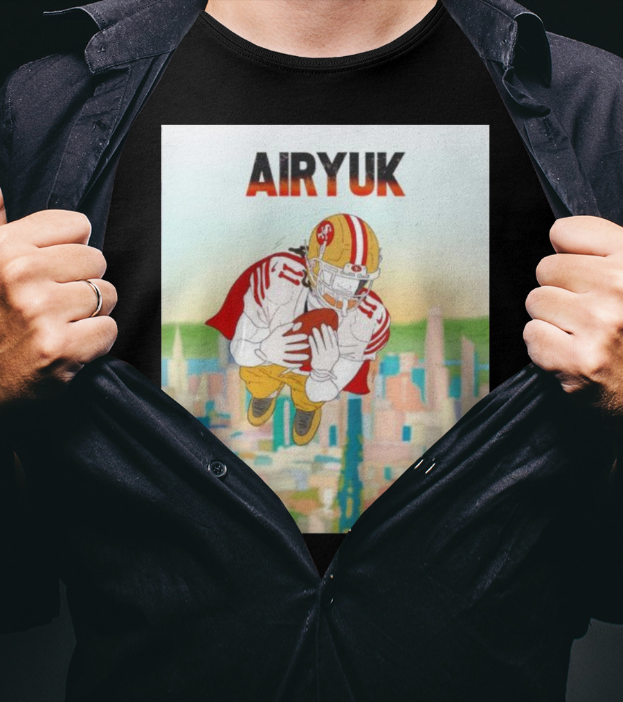Rita Oak Airyuk San Francisco Football Player Skyline Catching Ball T-Shirt
