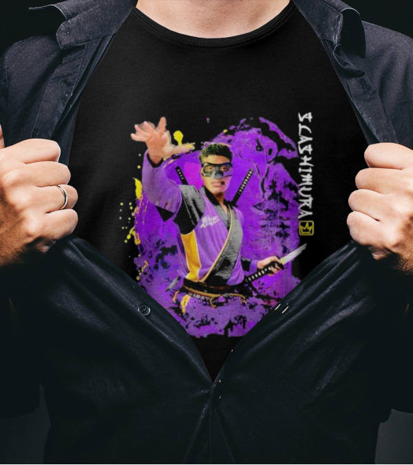 Rui Slashimura 28 Purple Warrior With Mask And Swords T-Shirt