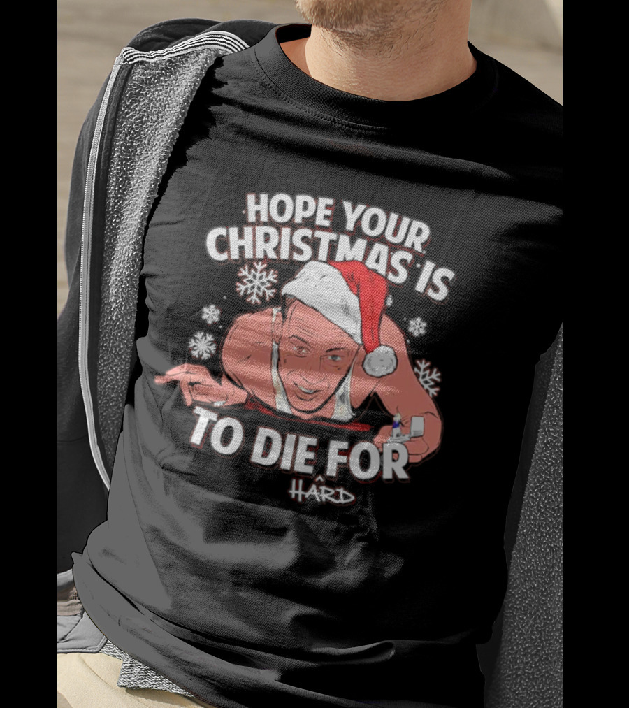 Hope Your Christmas Is To Die Hard Snowflakes Santa Hat Candle T-Shirt