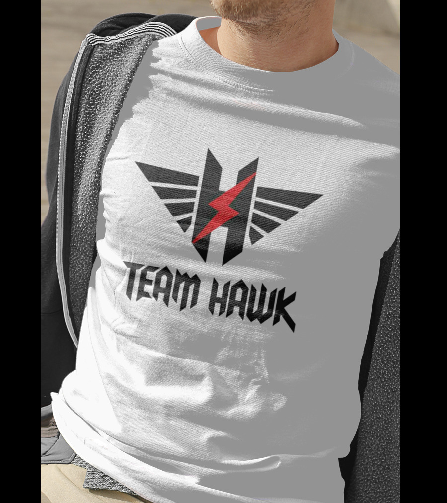 Team Hawk Red Lightning Logo With Winged H T-Shirt