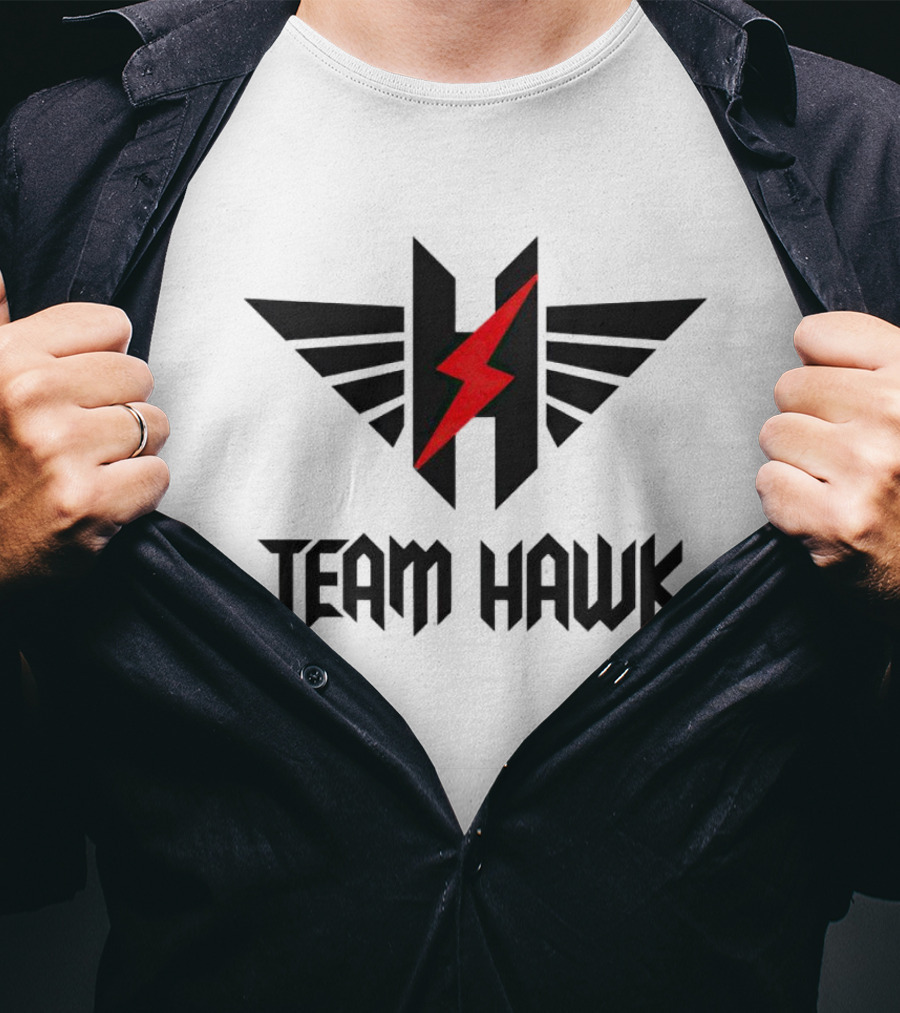 Team Hawk Red Lightning Logo With Winged H T-Shirt