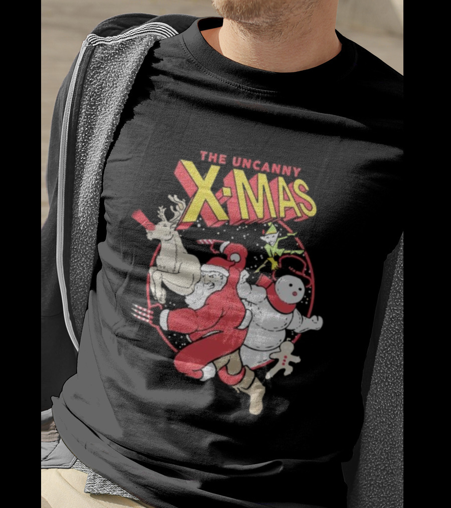 The Uncanny X-Mas Santa Snowman Reindeer Comic T-Shirt