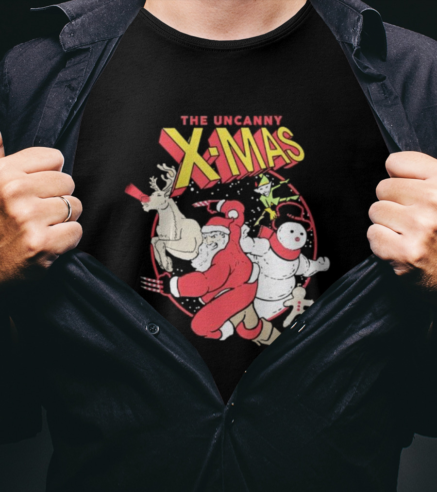 The Uncanny X-Mas Santa Snowman Reindeer Comic T-Shirt