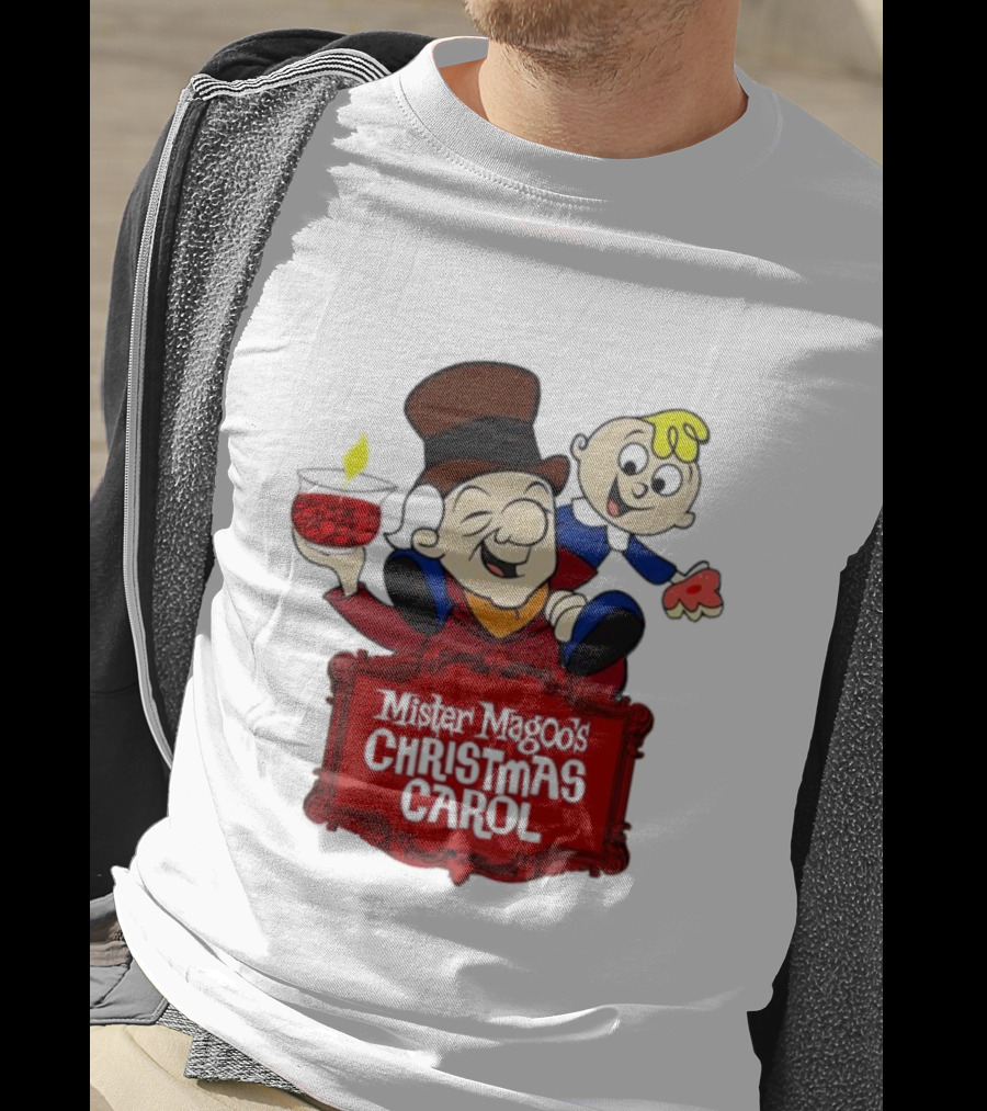 Mister Magoo's Christmas Carol Cartoon Illustration With Festive Characters T-Shirt