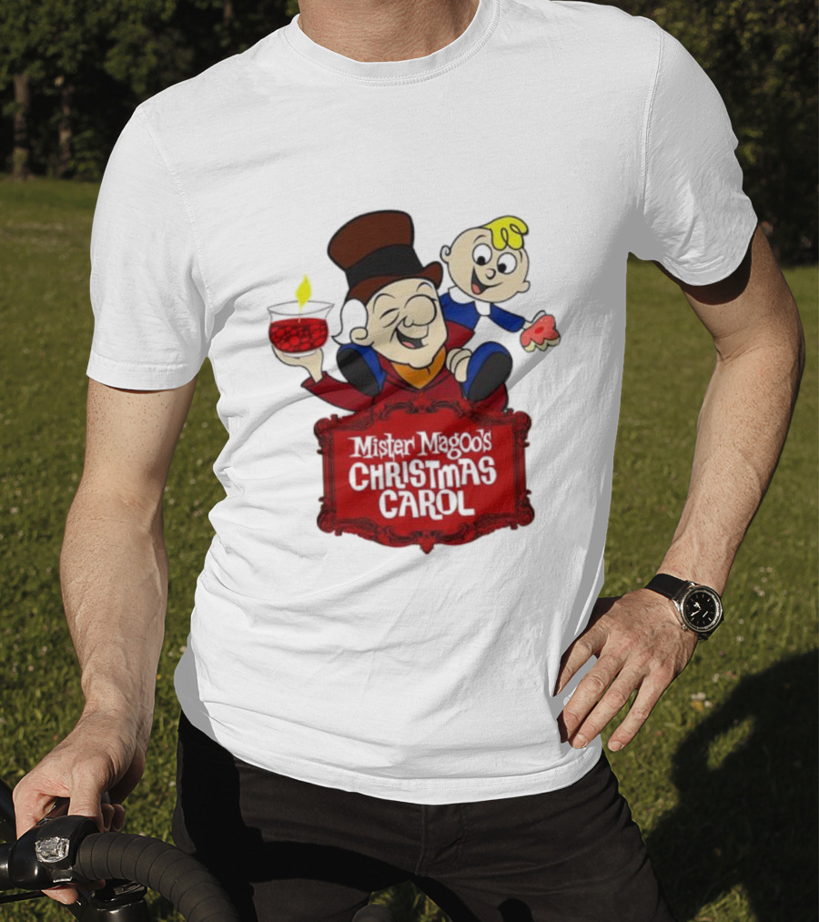 Mister Magoo's Christmas Carol Cartoon Illustration With Festive Characters T-Shirt