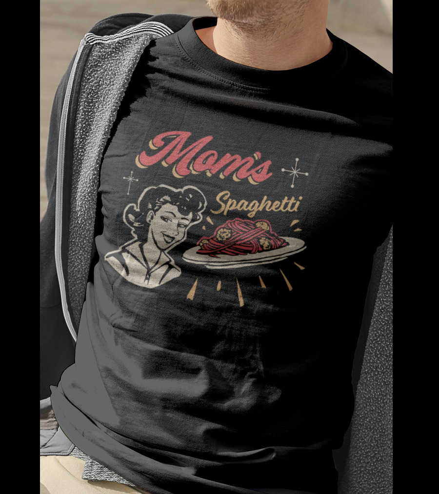 Mom’s Spaghetti Retro Diner Style Vintage T-Shirt