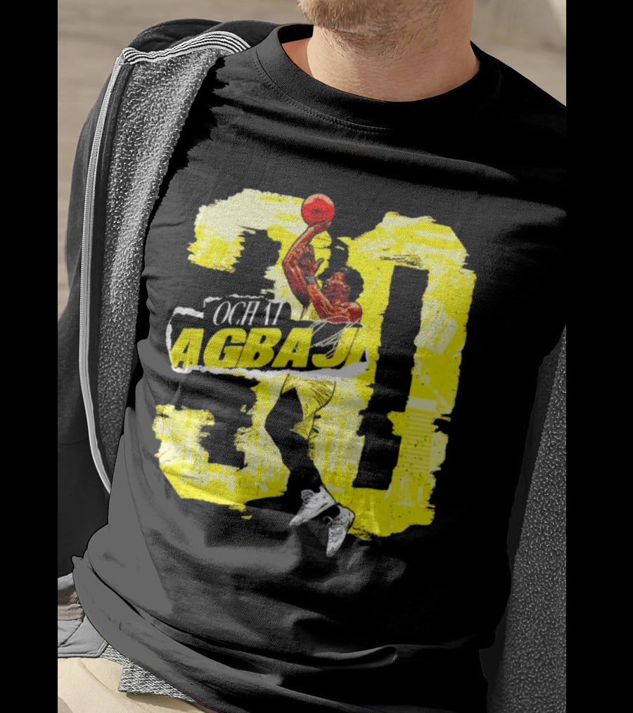 Ochai Agbaji 30 Utah Rough Basketball Dunk WHT Football T-Shirt