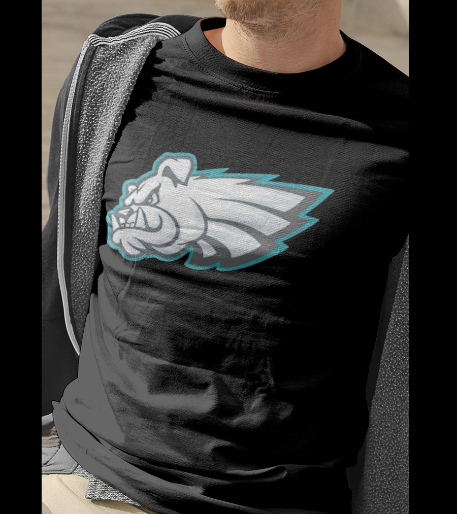 Philly Bulldogs Mascot Head With Wings T-Shirt