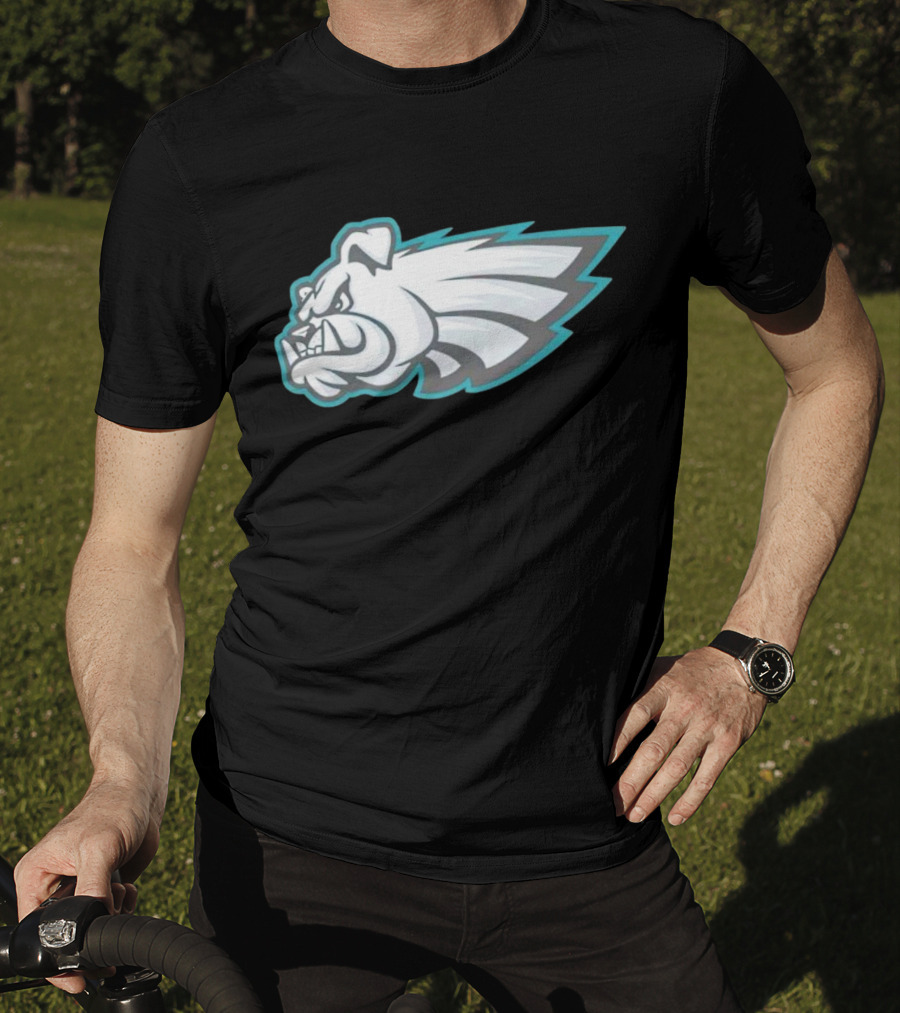 Philly Bulldogs Mascot Head With Wings T-Shirt