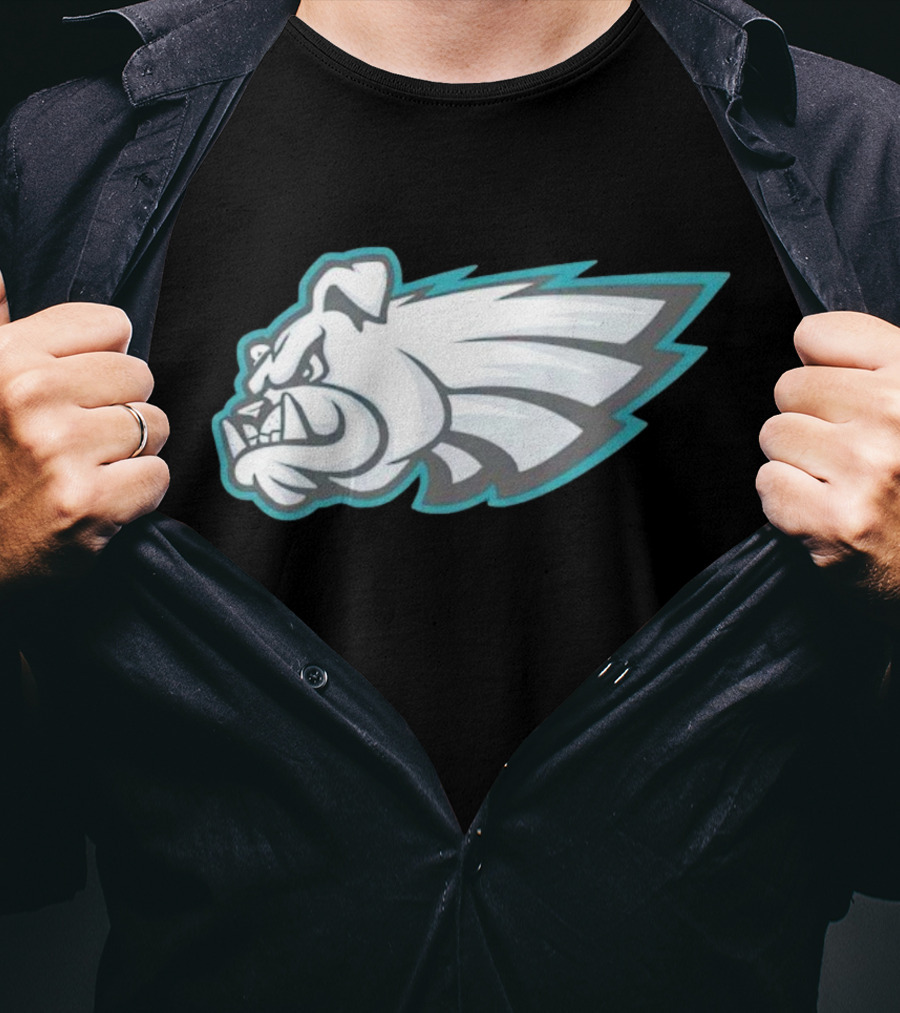 Philly Bulldogs Mascot Head With Wings T-Shirt