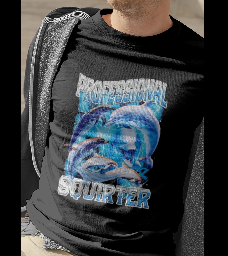 Professional Squirter Vintage Dolphins Retro Blue T-Shirt