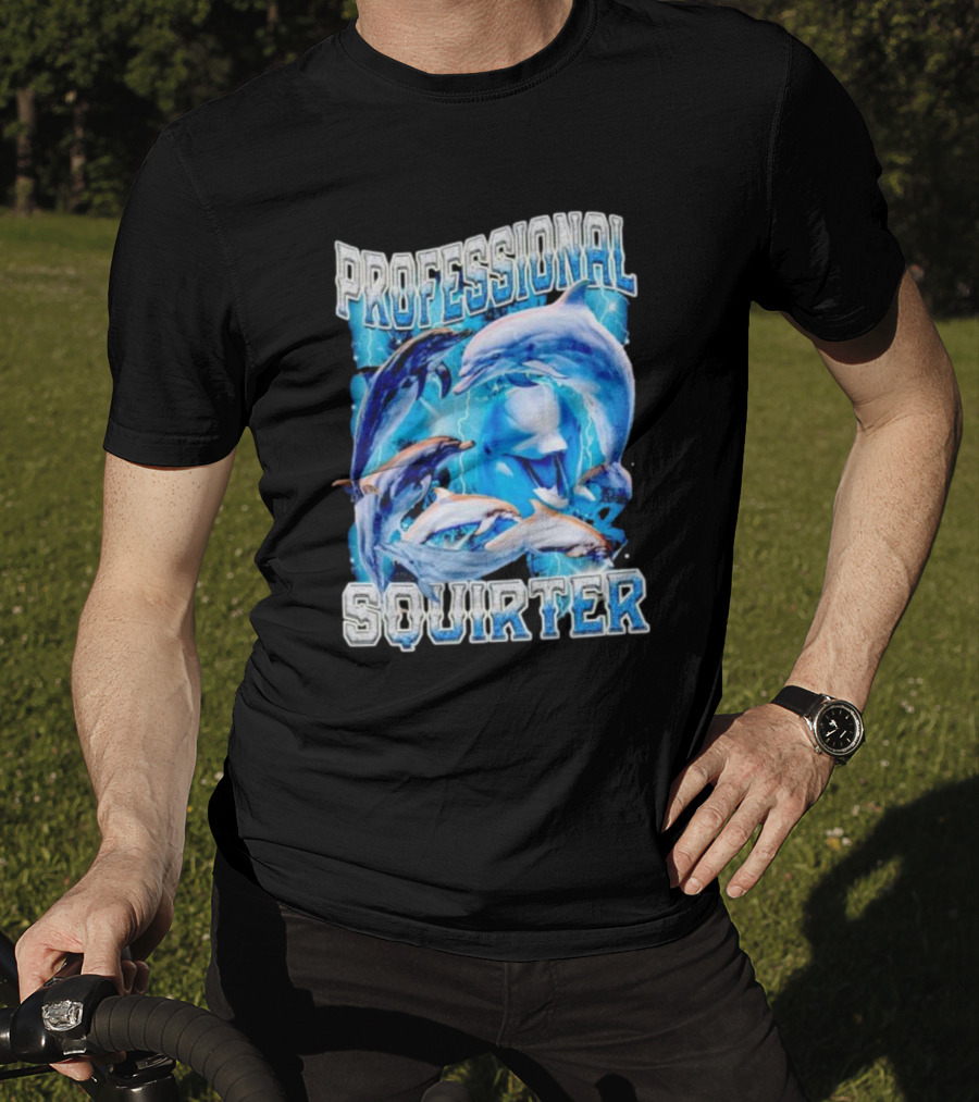 Professional Squirter Vintage Dolphins Retro Blue T-Shirt