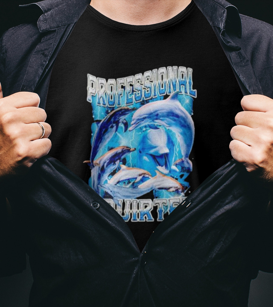 Professional Squirter Vintage Dolphins Retro Blue T-Shirt
