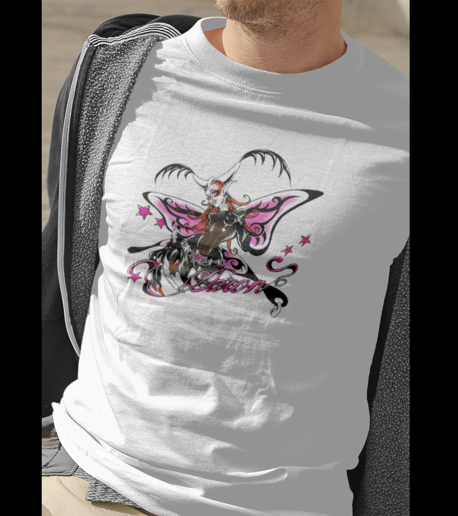 Dawn Butterfly Pink Star Accents T-Shirt