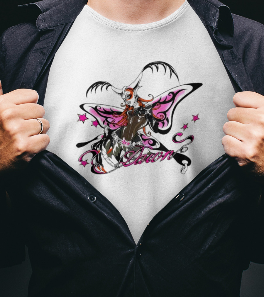 Dawn Butterfly Pink Star Accents T-Shirt