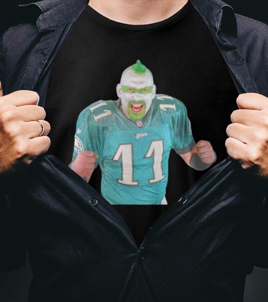 Philadelphia Eagles Fan Jersey 11 Green Face Paint Enthusiast T-Shirt