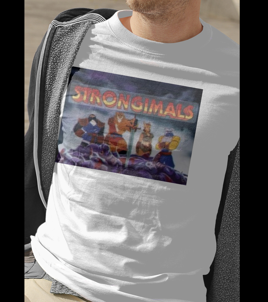 Strongimals Cartoon Warriors Assemble T-Shirt