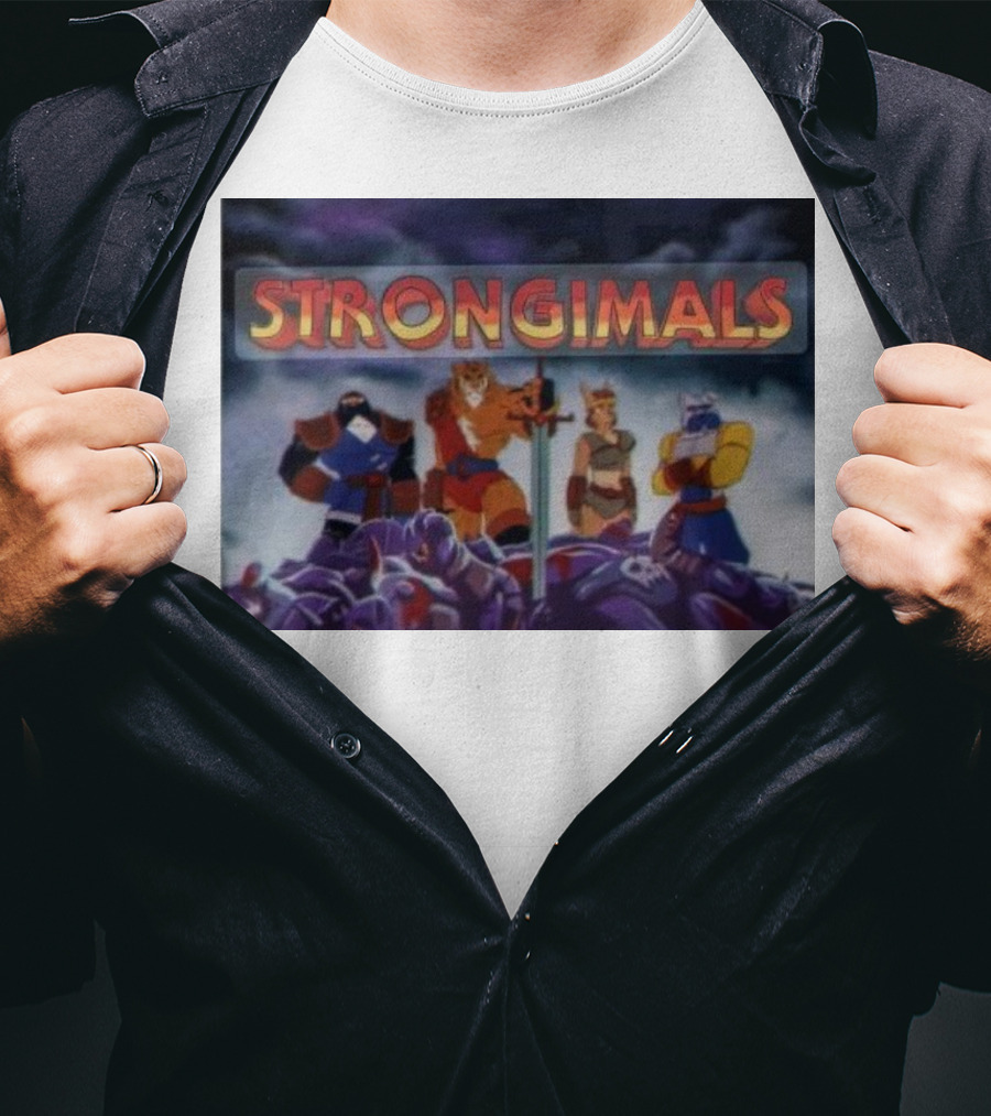 Strongimals Cartoon Warriors Assemble T-Shirt