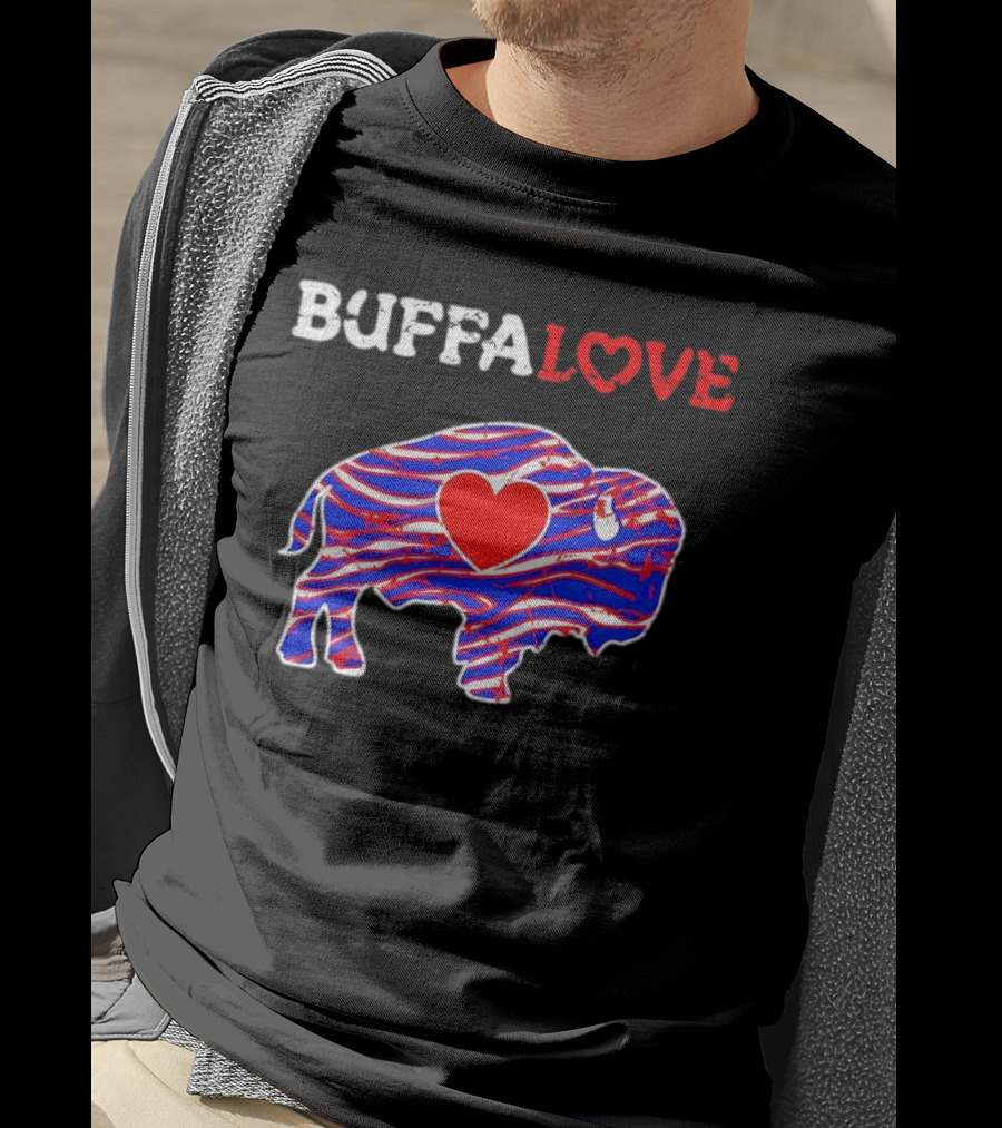 Buffalo Bills Buffalove Heart Logo With Red White Blue Buffalo T-Shirt