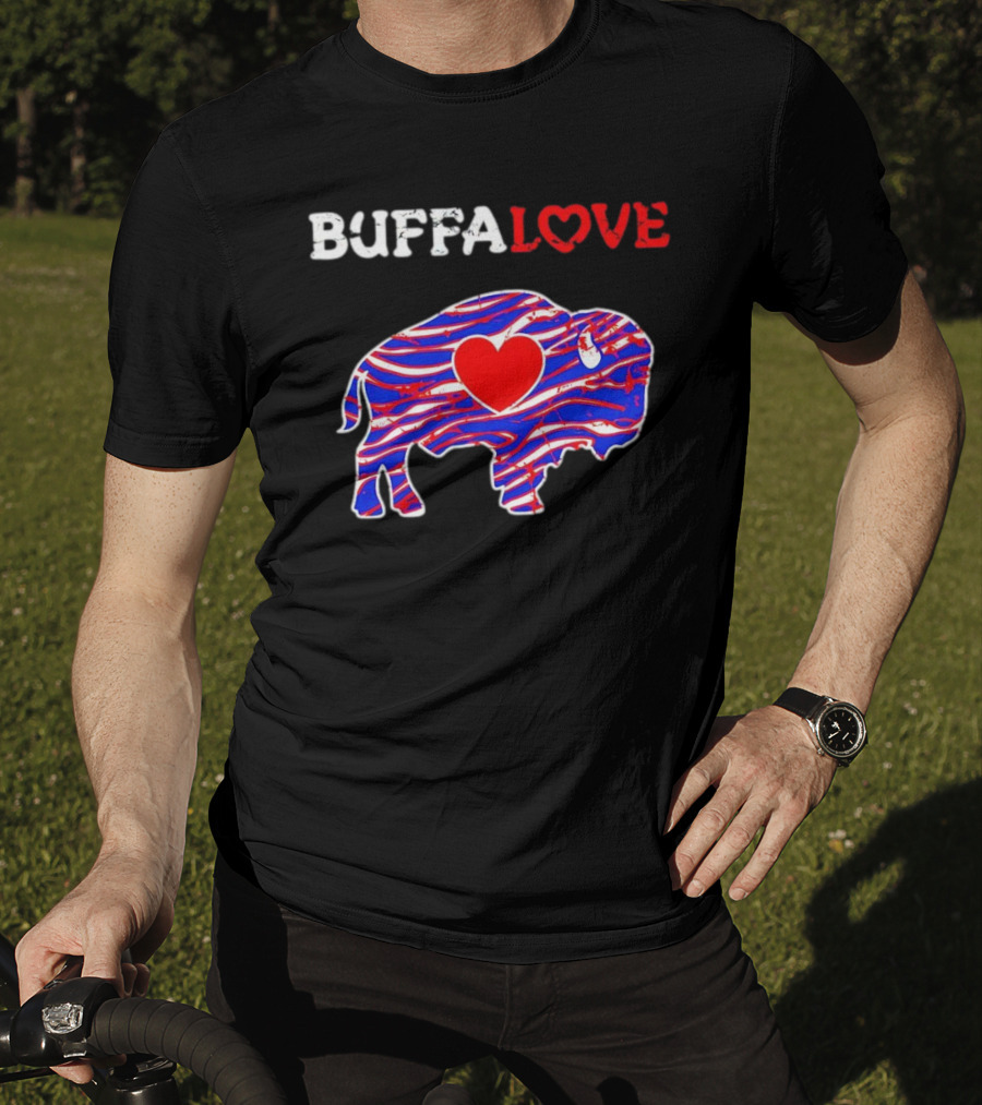 Buffalo Bills Buffalove Heart Logo With Red White Blue Buffalo T-Shirt