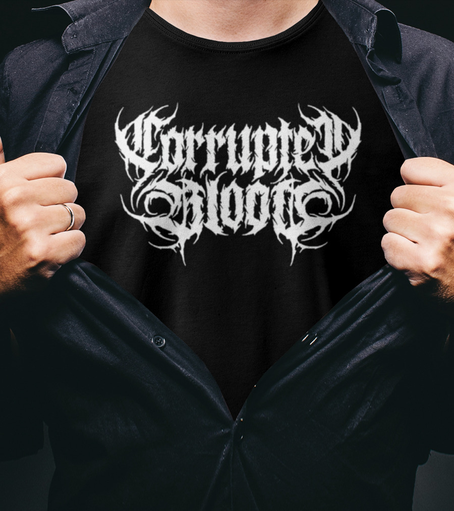 Corrupted Blood Tattoo Style Lettering T-Shirt