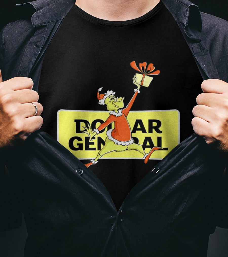 Grinch Christmas Dollar General Gift Iconic Holiday Scene T-Shirt