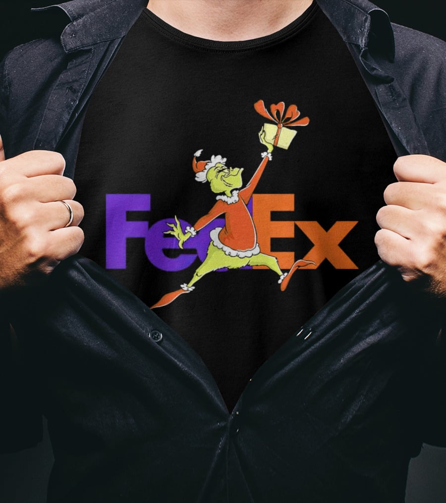 The Grinch Santa FedEx Gift T-Shirt