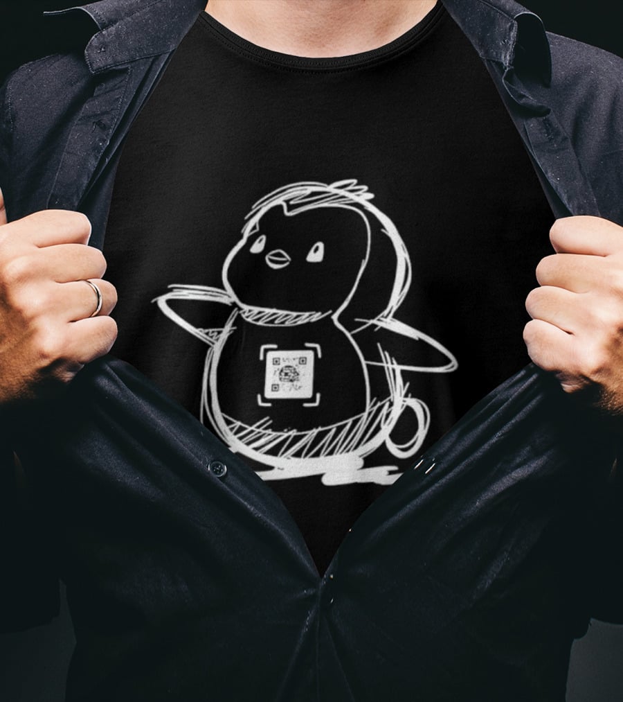 Iyk Pudgy Penguins QR Sketch T-Shirt