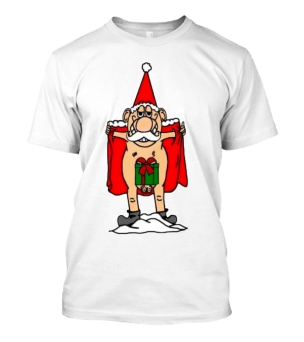 Christmas Santa Gnome With Naughty Gift And Hat T-Shirt