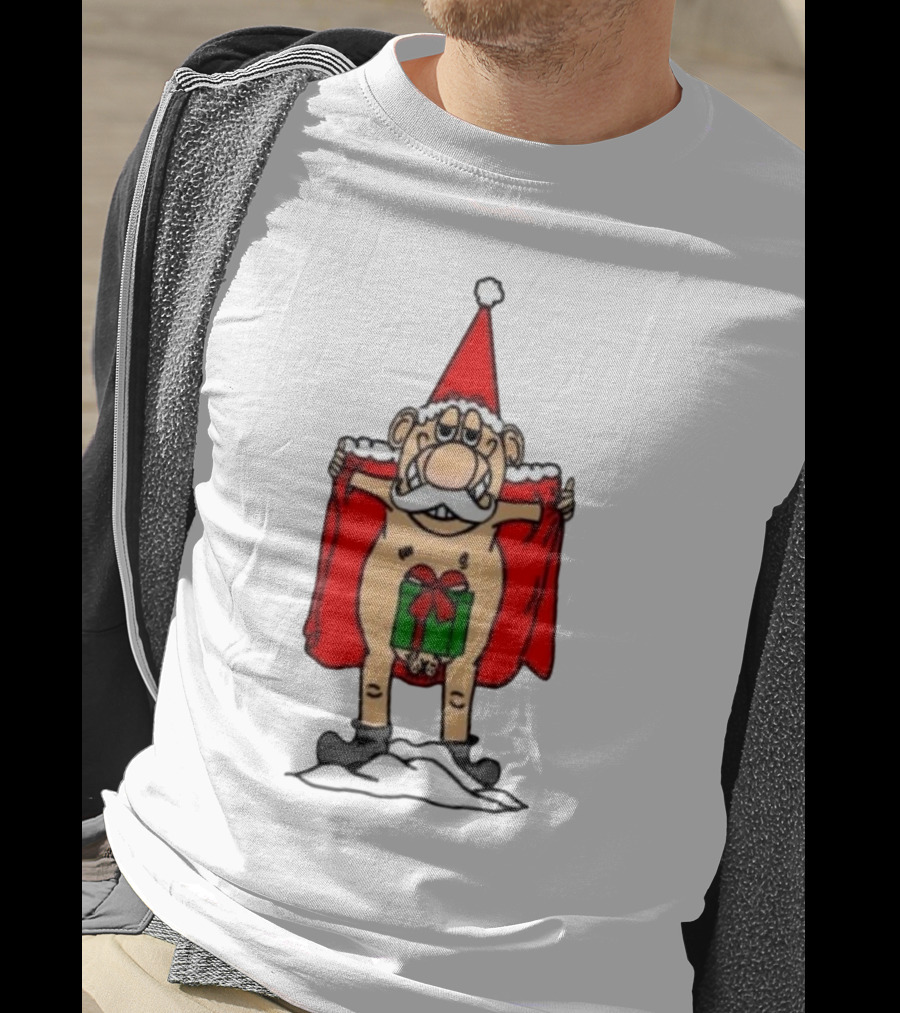 Christmas Santa Gnome With Naughty Gift And Hat T-Shirt