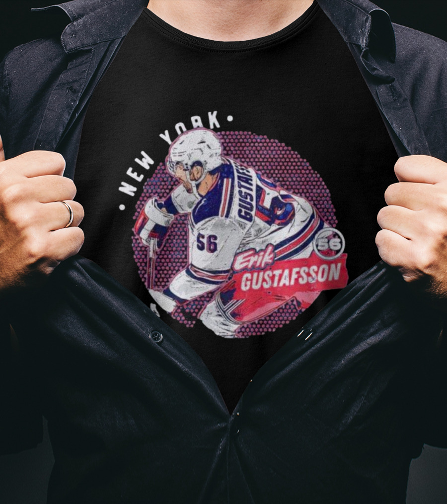 Erik Gustafsson New York Rangers 56 Hockey Player Dots T-Shirt