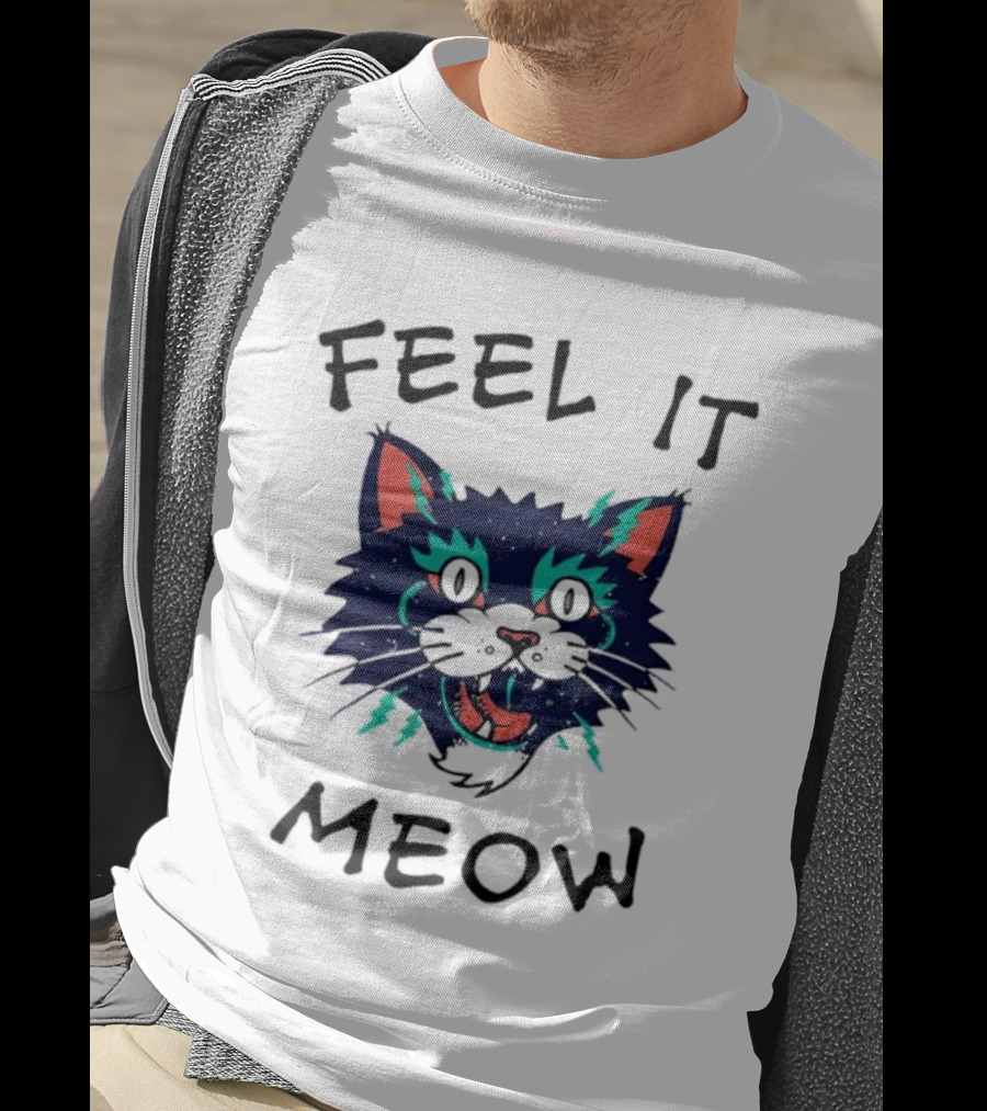 Feel It Meow Psychedelic Cat Vibes T-Shirt