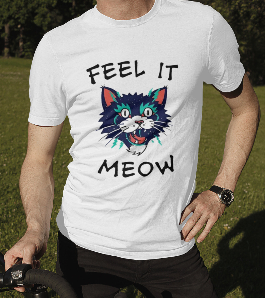 Feel It Meow Psychedelic Cat Vibes T-Shirt