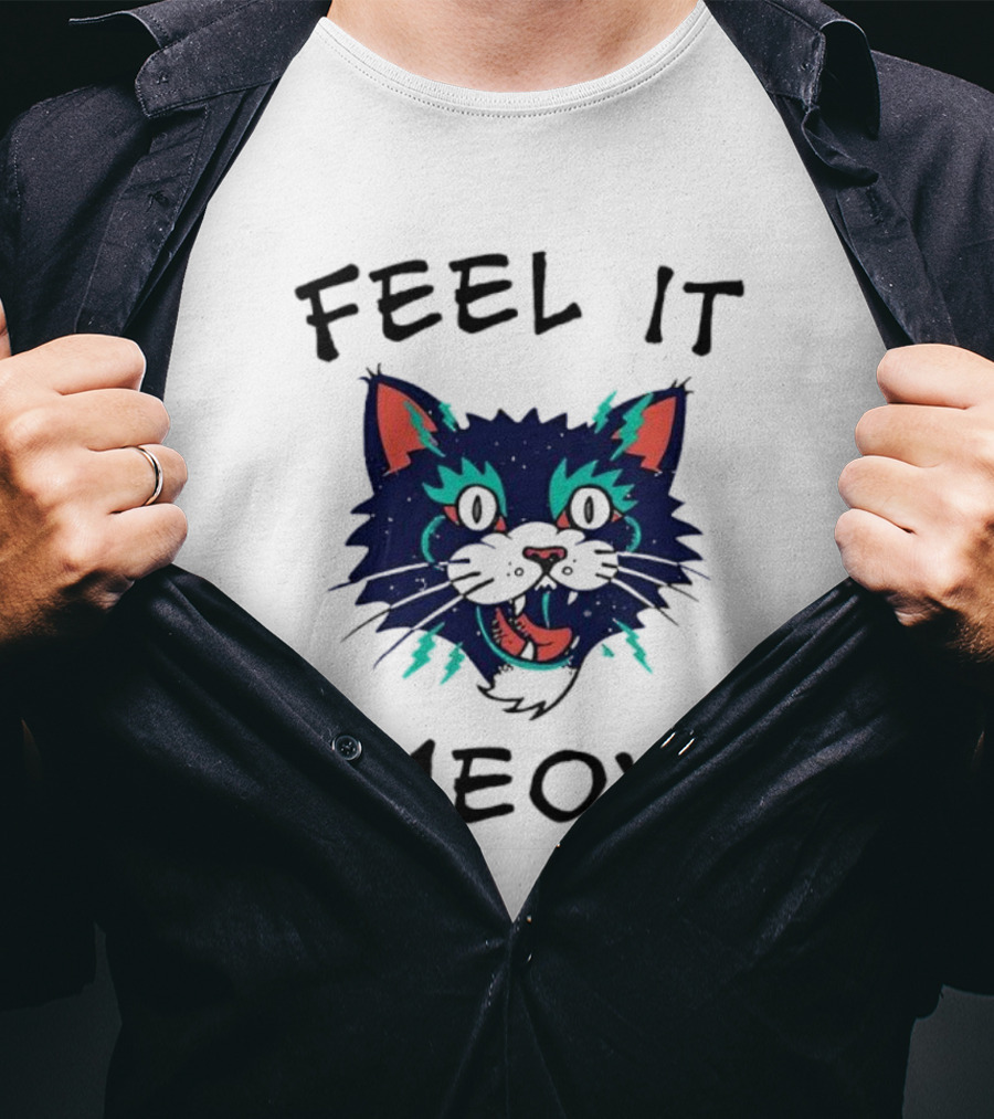 Feel It Meow Psychedelic Cat Vibes T-Shirt