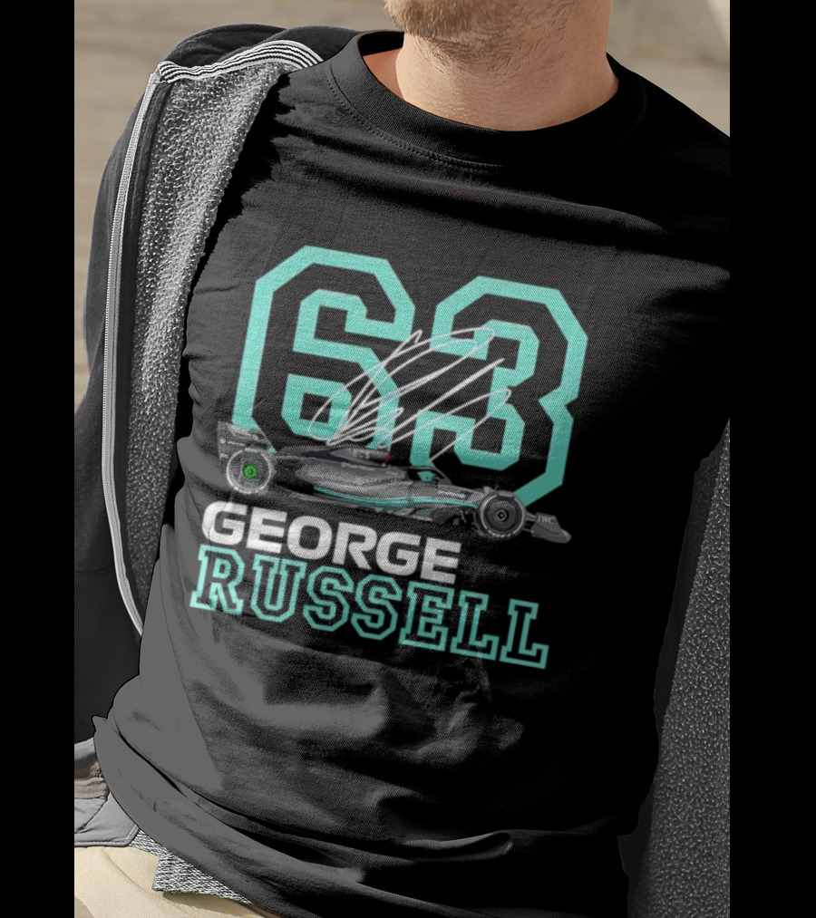 George Russell 63 Signature Formula 1 Car Racing T-Shirt