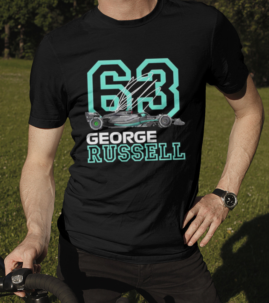 George Russell 63 Signature Formula 1 Car Racing T-Shirt