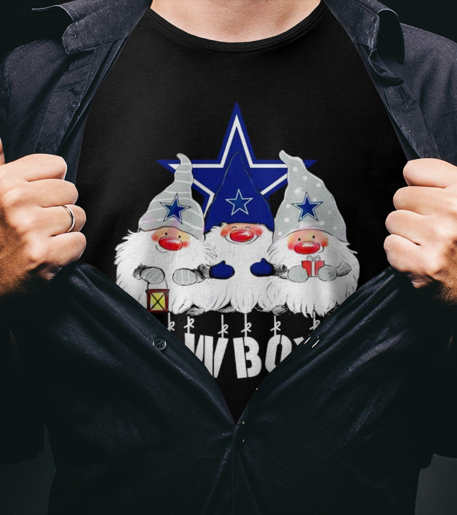 Gnomies Cowboys Christmas Star T-Shirt