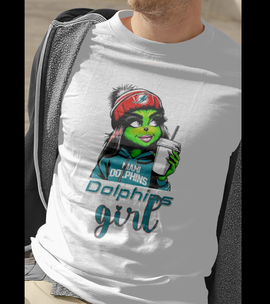 Miami Dolphins Grinch Drink Girl T-Shirt