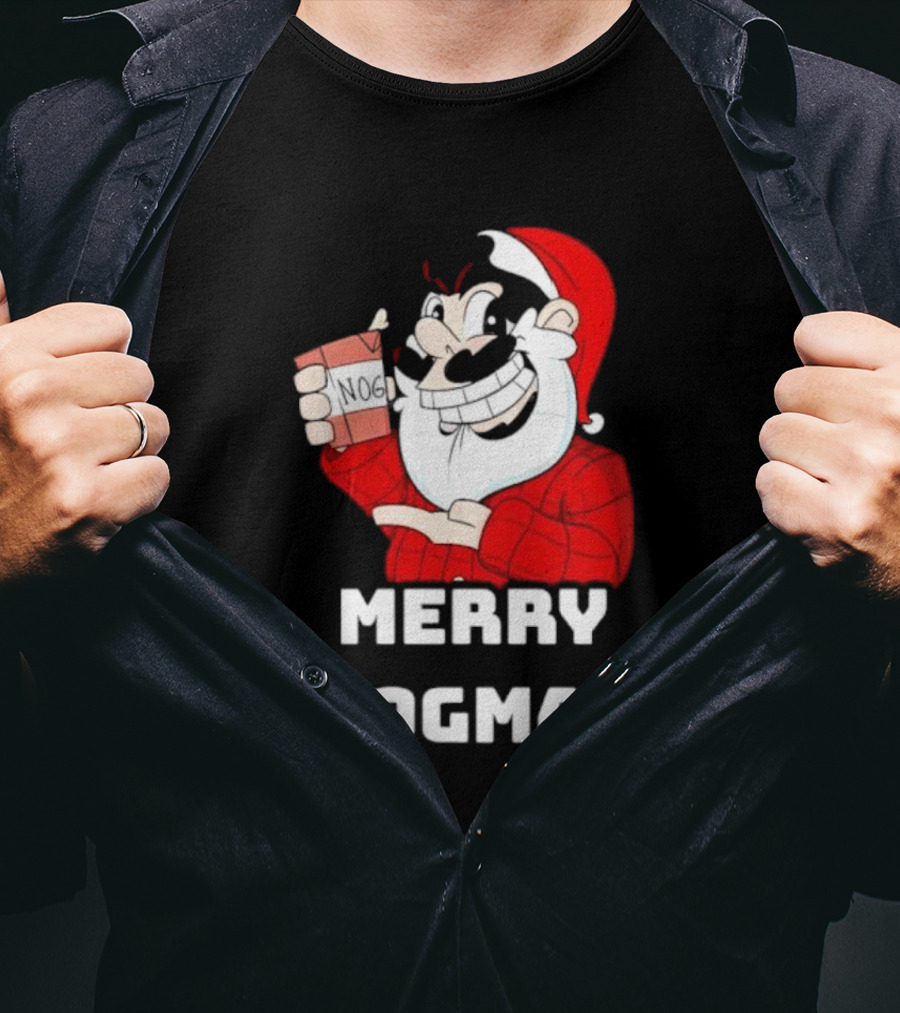 Merry Nogmas Keyrock Santa Holding Nog Cup T-Shirt