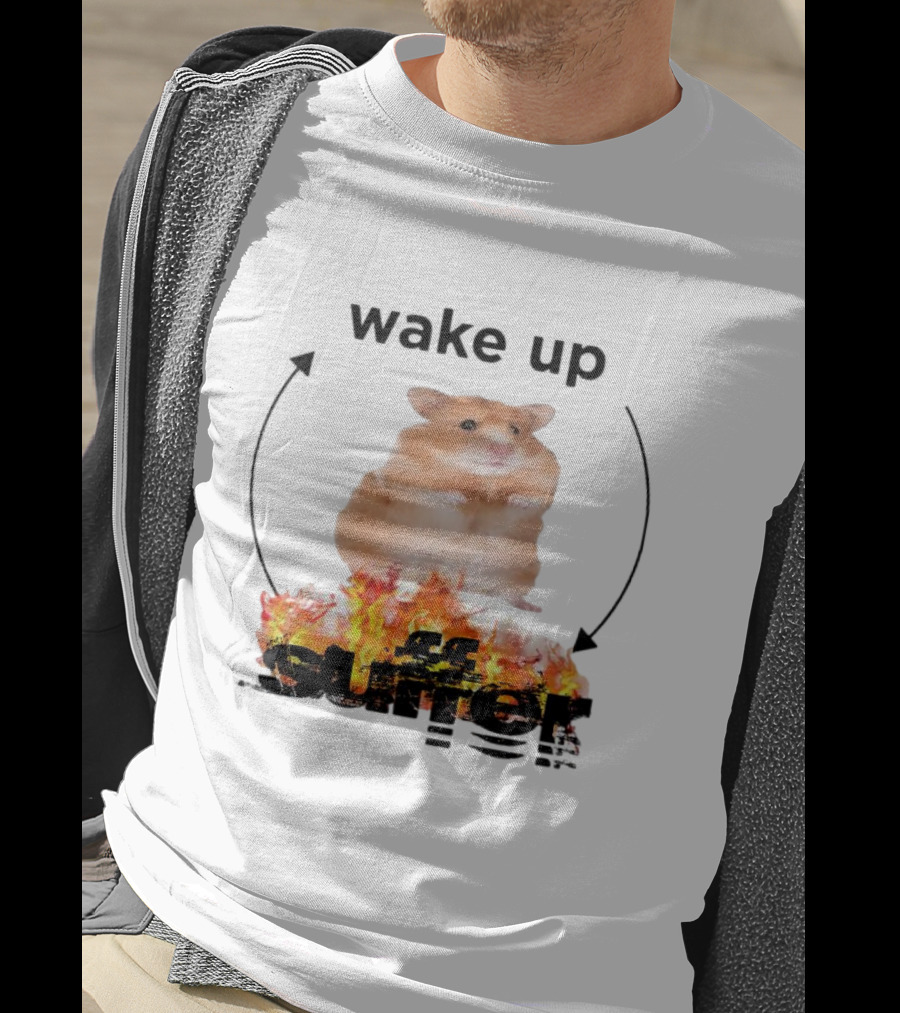 Wake Up Suffer Mouse Fire Cycle Humor T-Shirt