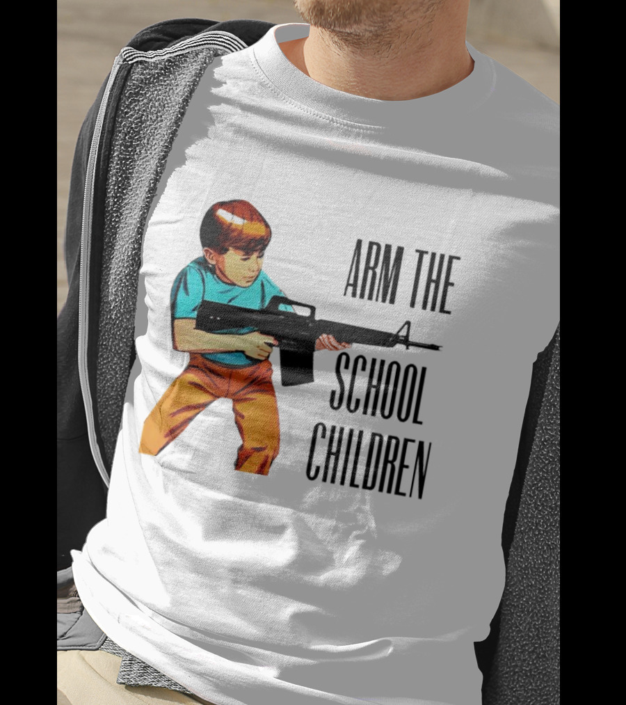 Arm The School Children Vintage Style Boy With Rifle T-Shirt