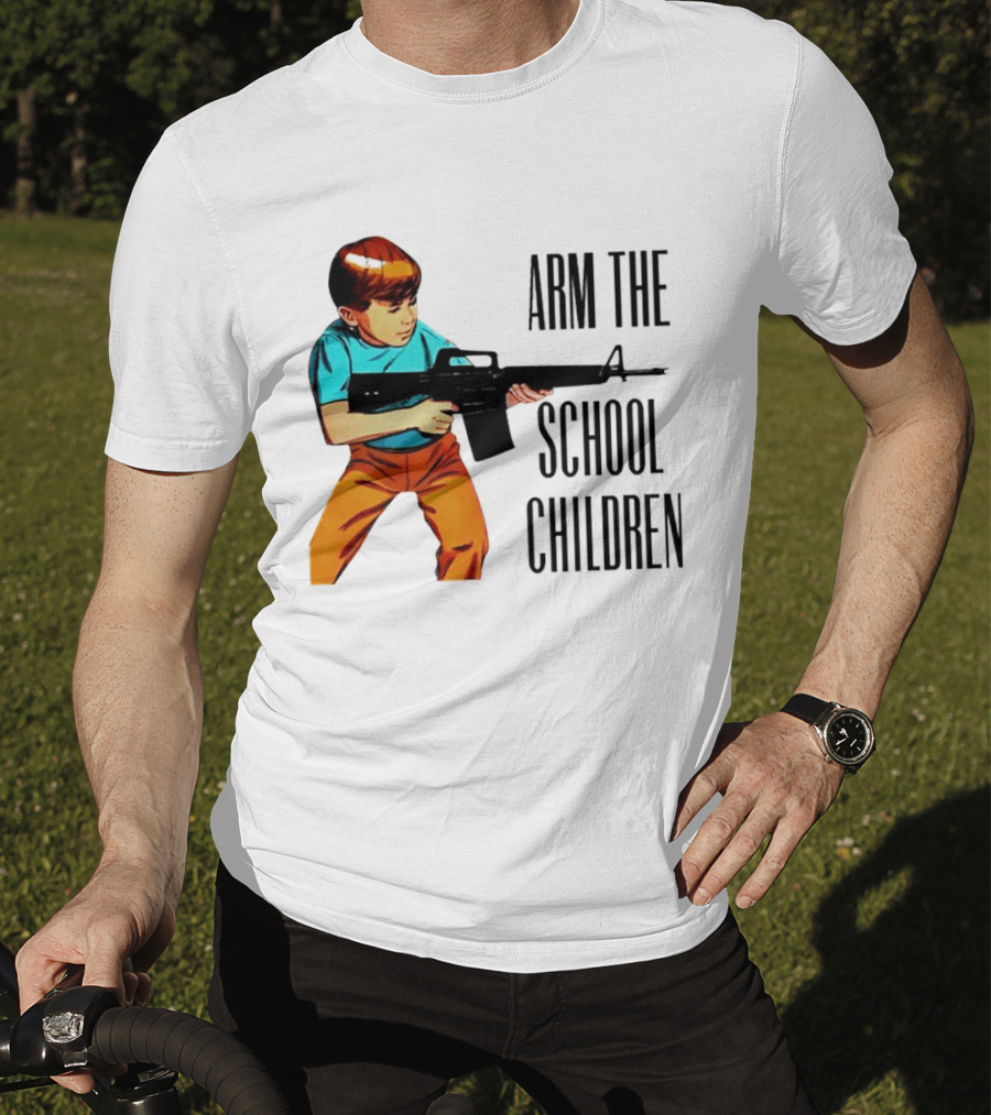 Arm The School Children Vintage Style Boy With Rifle T-Shirt