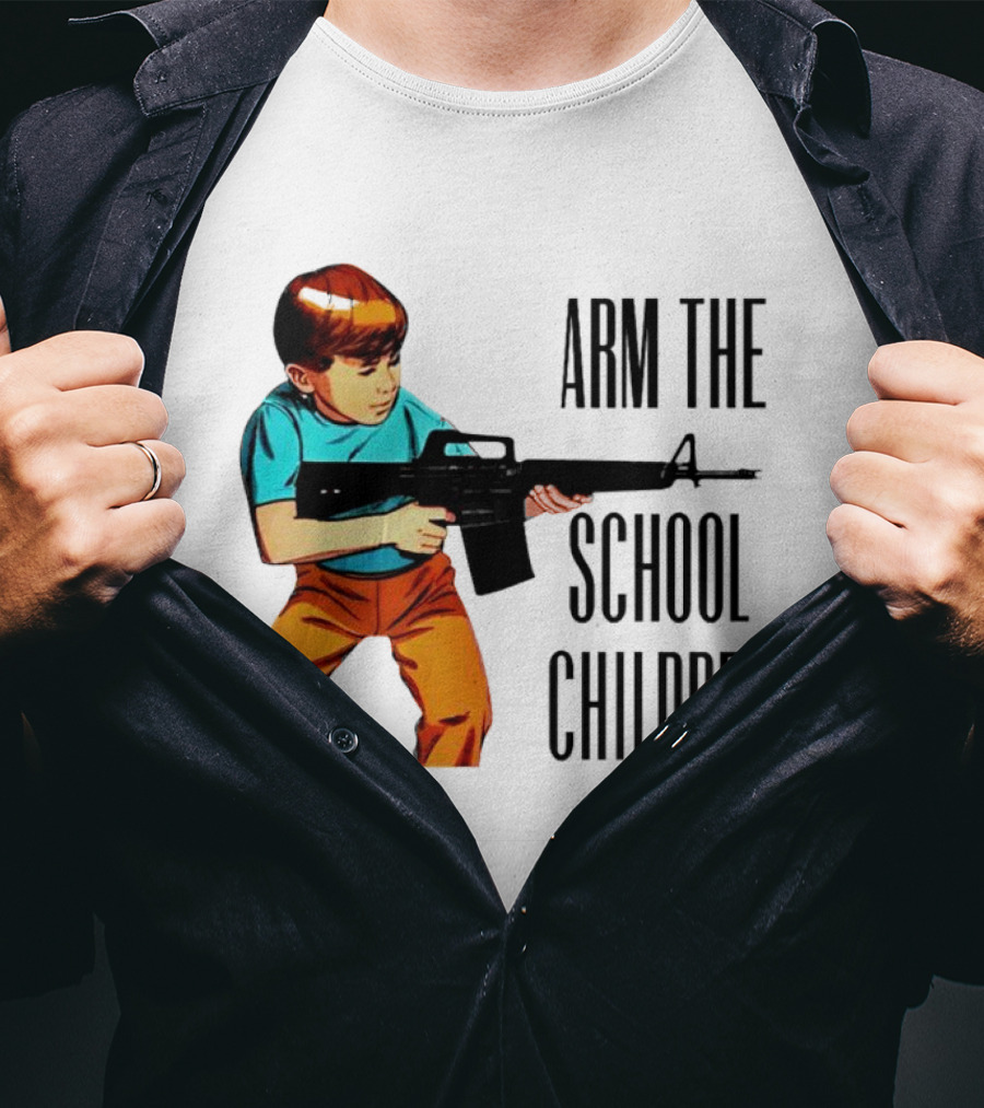 Arm The School Children Vintage Style Boy With Rifle T-Shirt