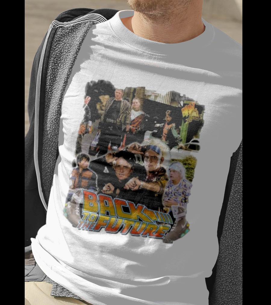 Back To The Future Movie Collage Iconic Characters And Scenes T-Shirt