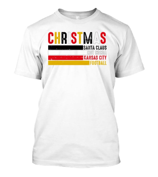 Christmas Santa Claus Hot Cocoa Kansas City Football T-Shirt